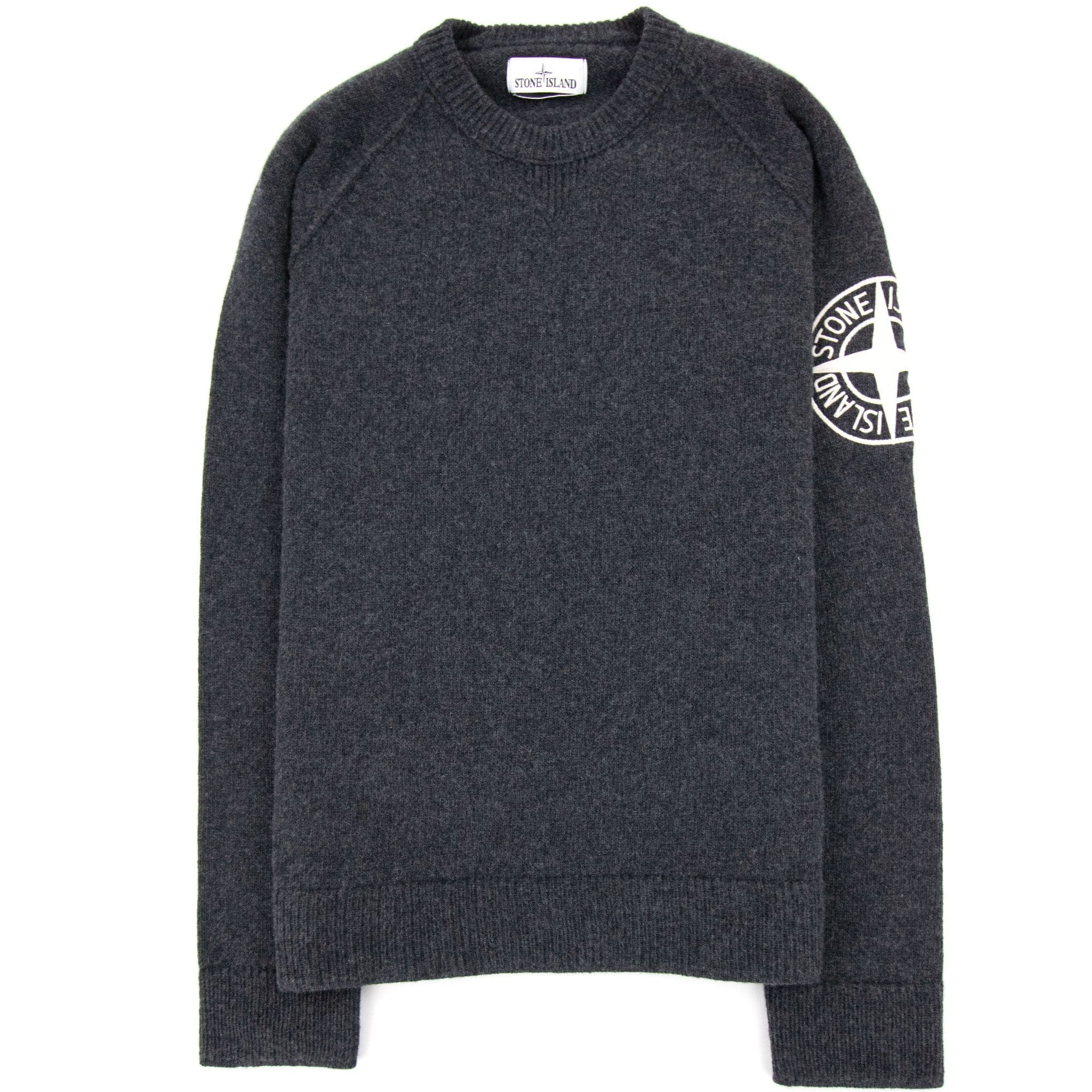 Stone Island Embroidered Logo Knitted Sweatshirt Dark Grey V0065