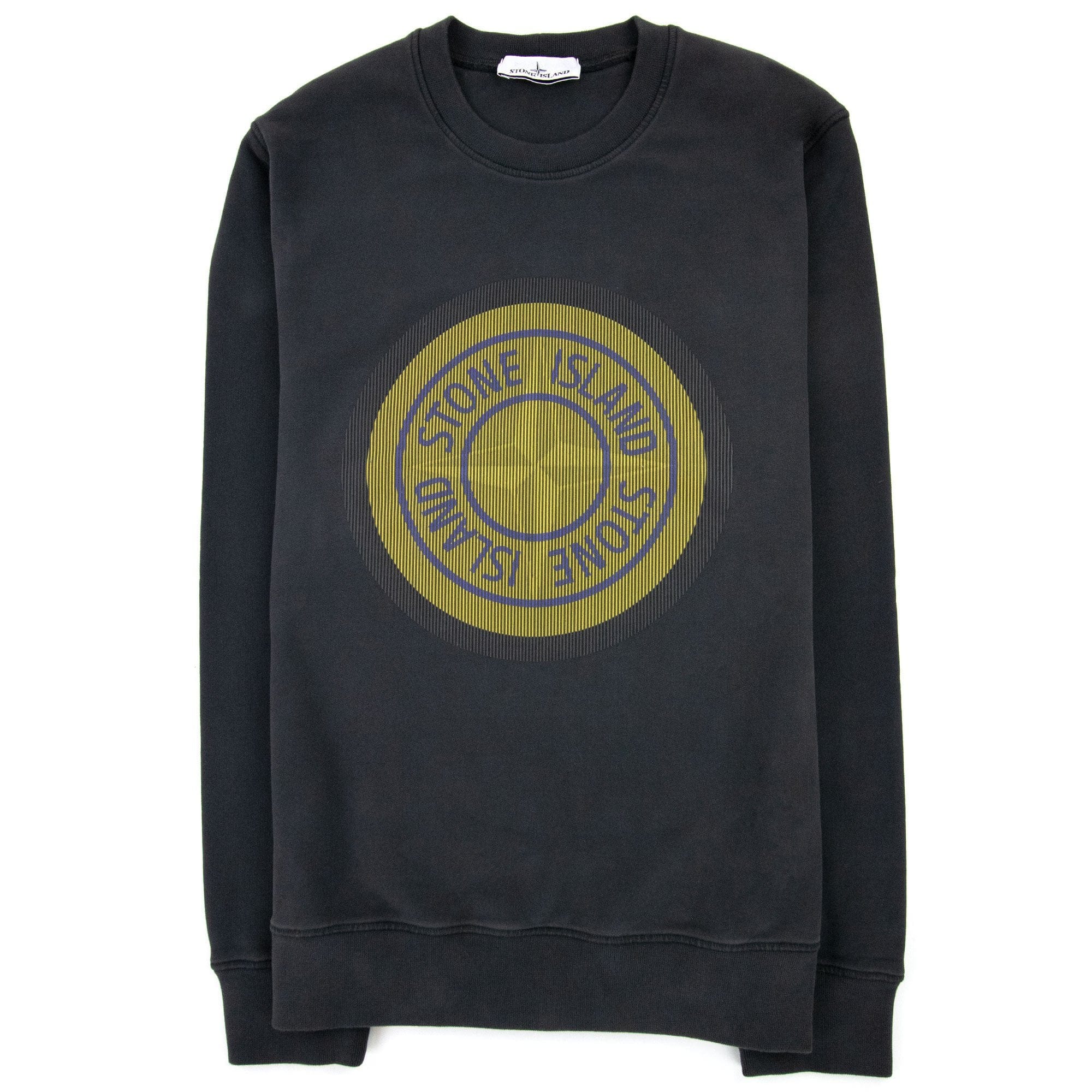 Stone Island 63086 Brushed Cotton Fleecelenticular One Print Dark Grey V0065