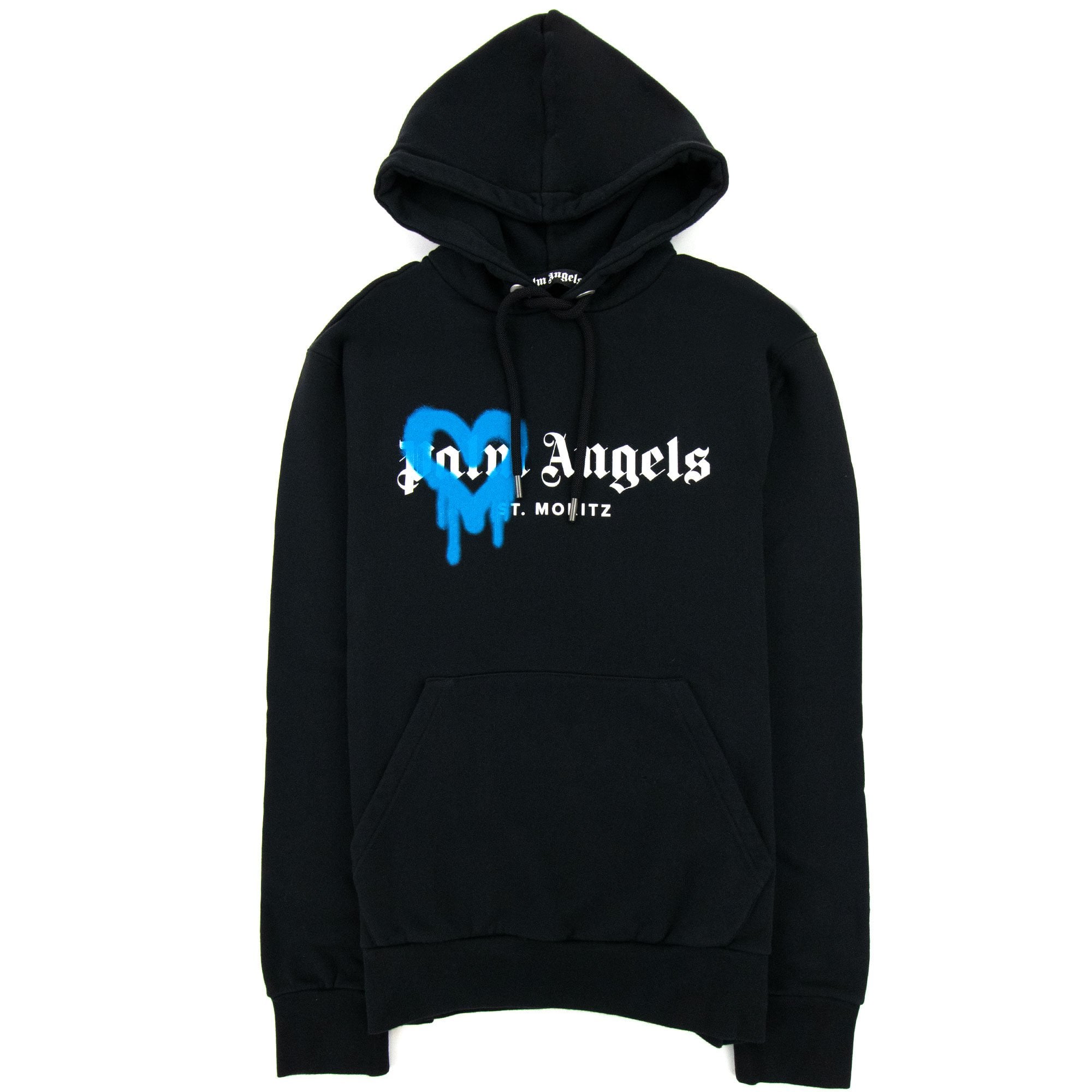Palm Angels Moritz Heart Sprayed Hoody Black/blue