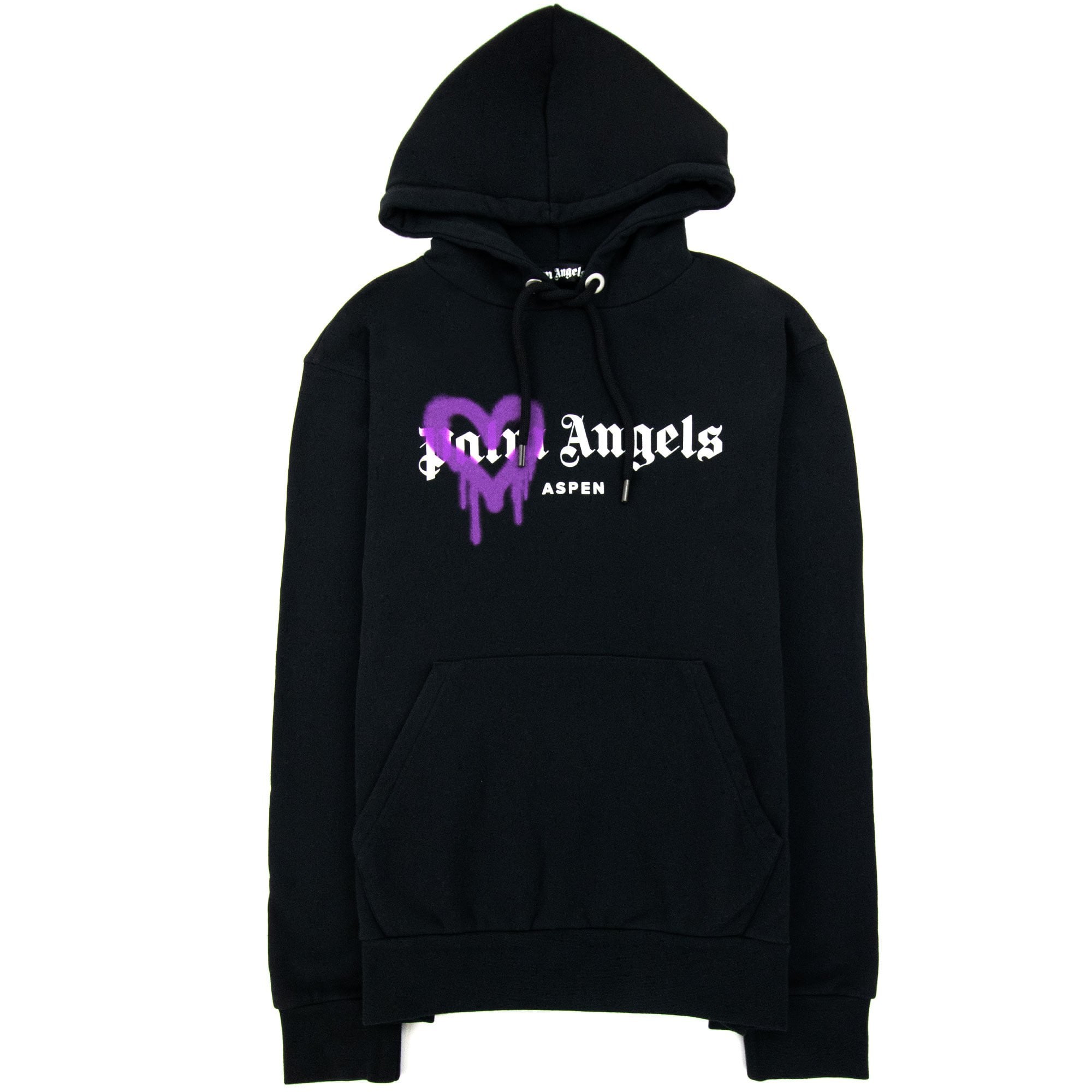 Palm Angels Aspen Heart Sprayed Hoody Black/purple