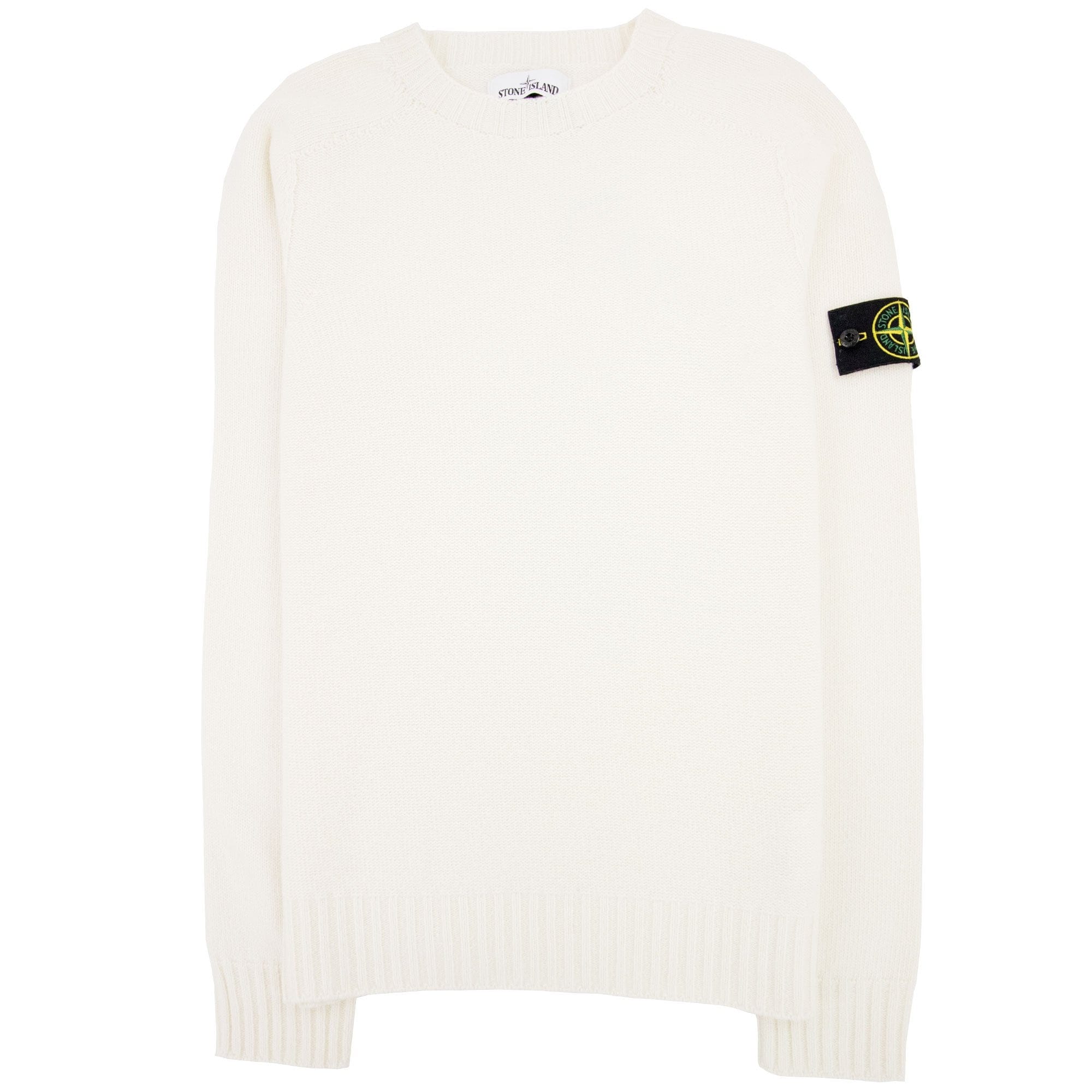 Stone Island 505a3 Lambswool Crew Knit Off White V0099