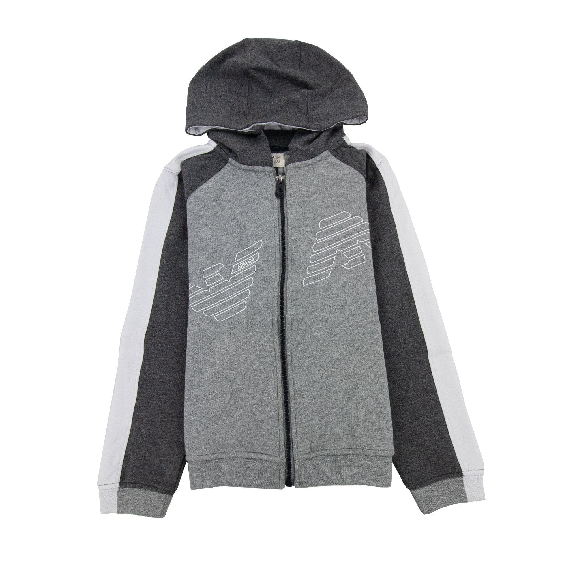 Armani Junior Eagle Logo Tracksuit Melange Grigio