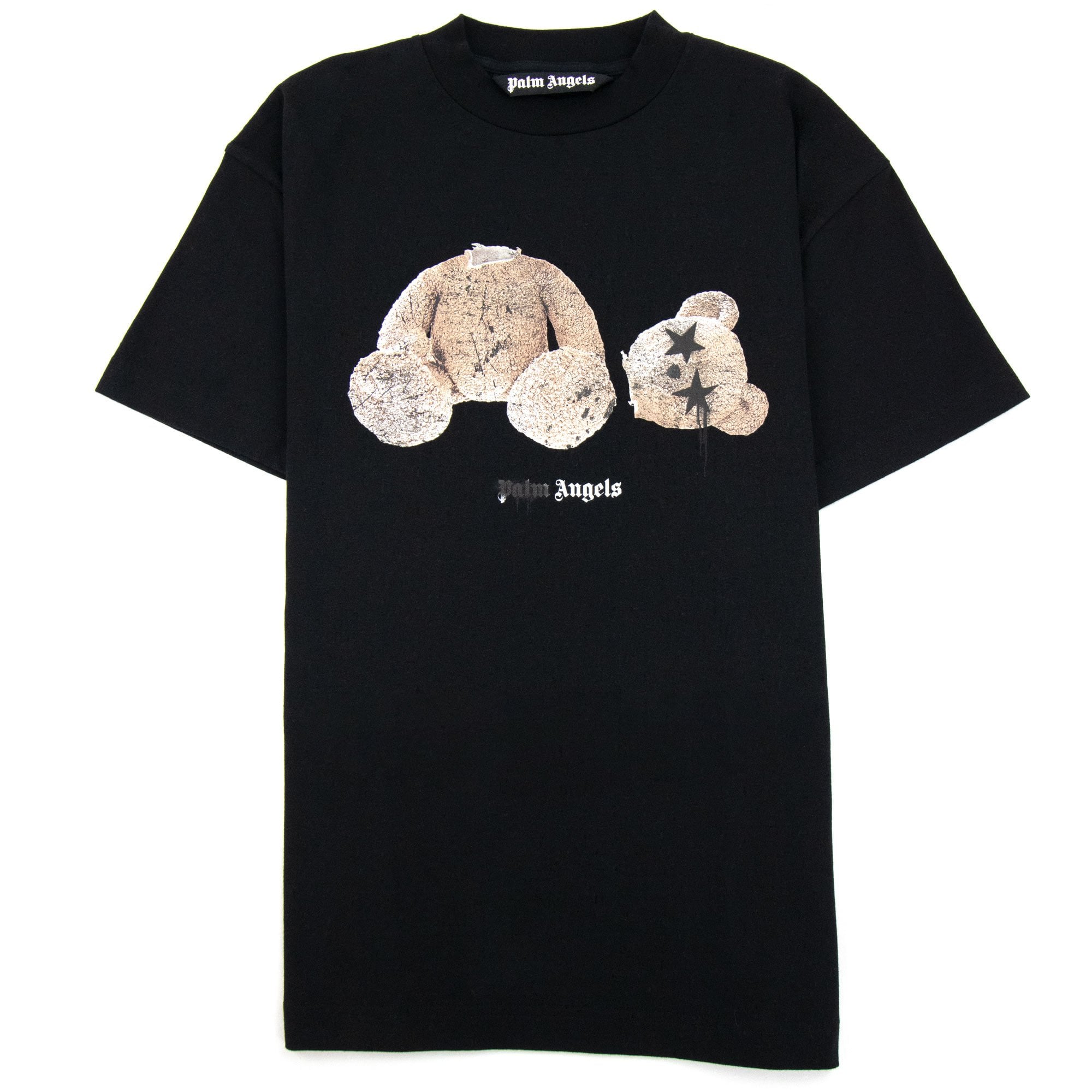 Palm Angels Spray Bear Classic T Shirt Black/brown