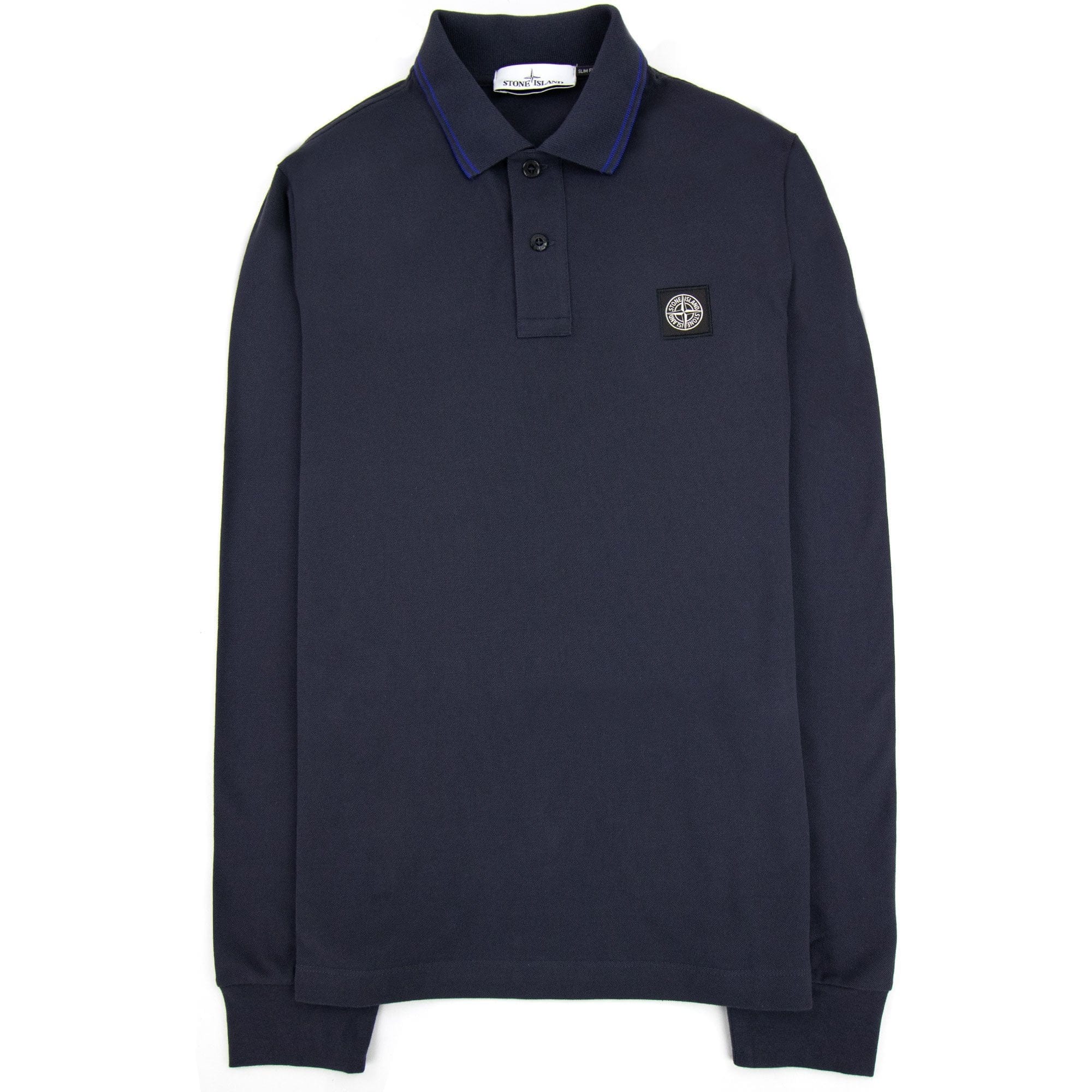 Stone Island Tip Collar Polo Ink Blue V3026