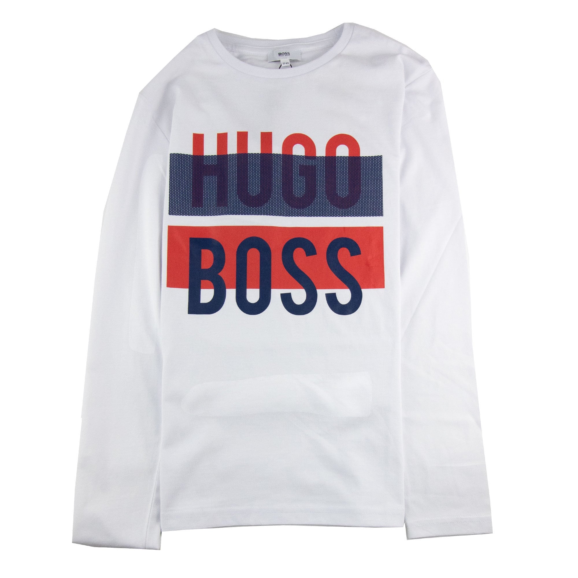 Hugo Boss Kids Printed Logo L/s T Shirt White