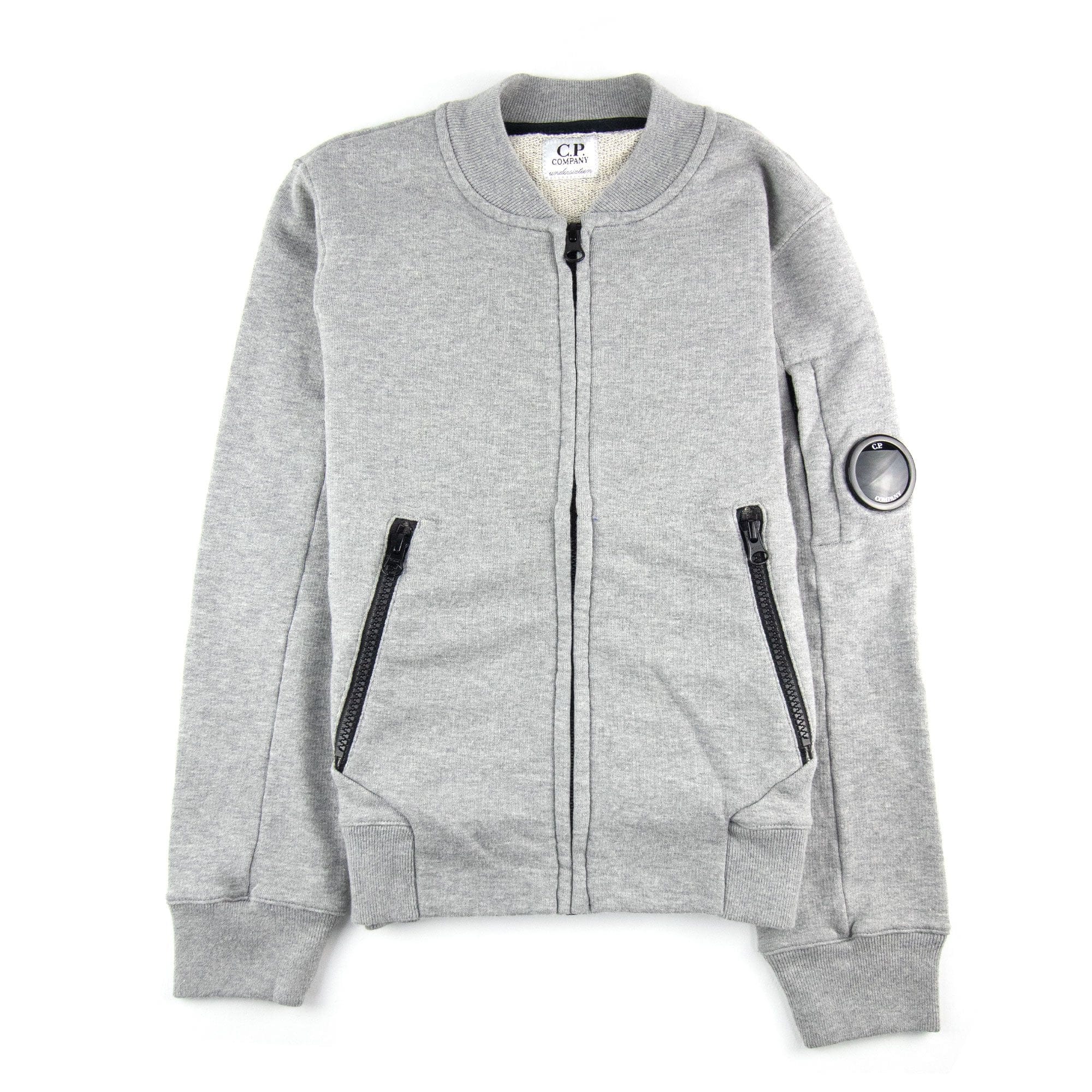 Cp Company Undersixteen Light Fleece Zip Up Bomber Sweatshirt Grey M93