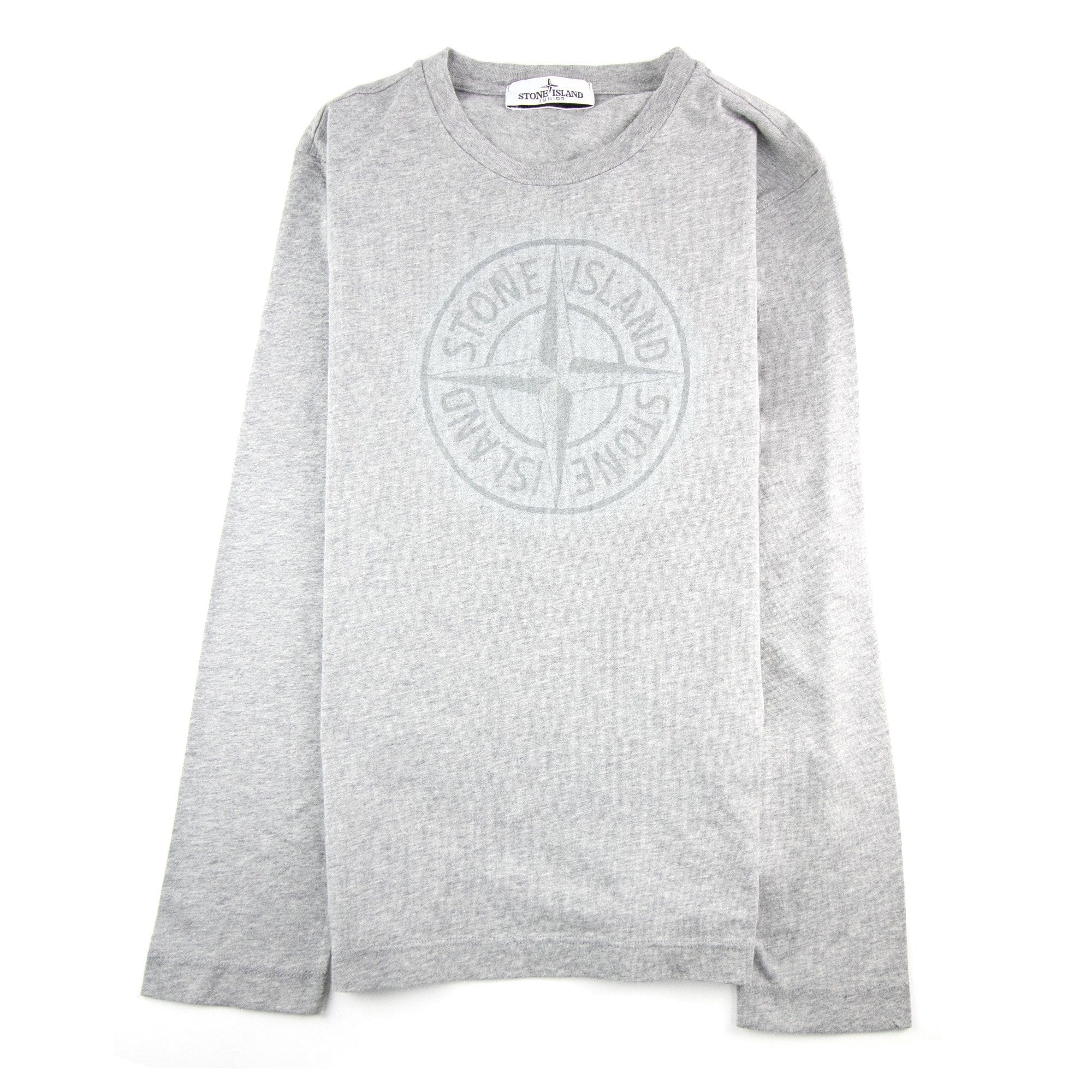 Stone Island Junior 21154 Compass L/s T Shirt Grey V1064