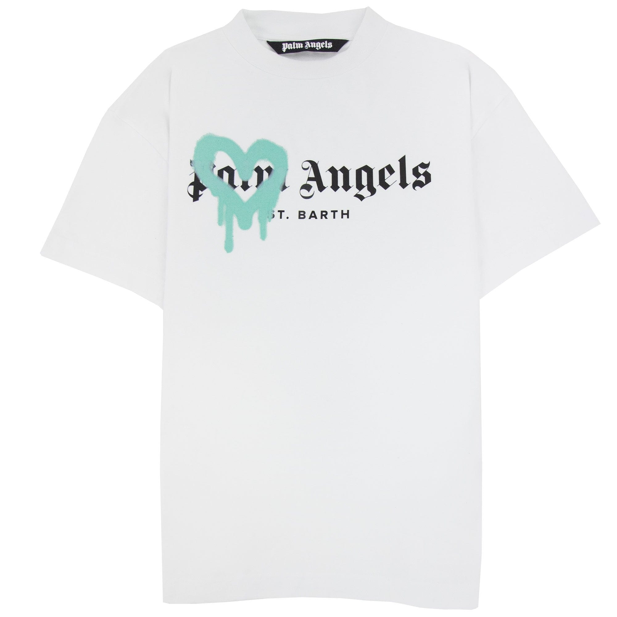Palm Angels St Barth Sprayed T Shirt White/light Blue