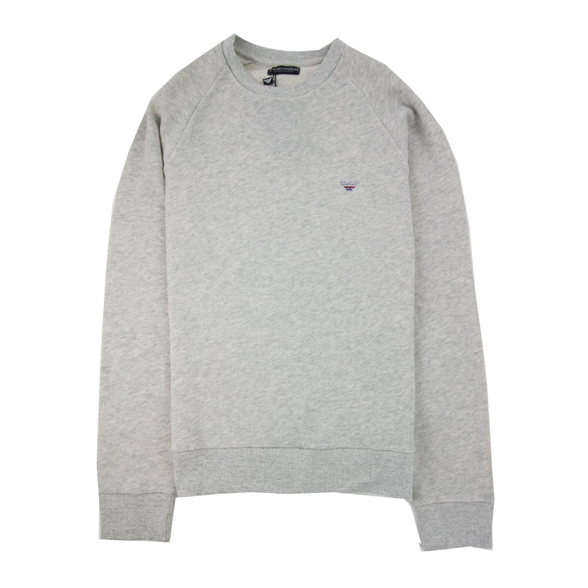 Emporio Armani Eagle Logo Light Fleece Sweatshirt Grey Marl