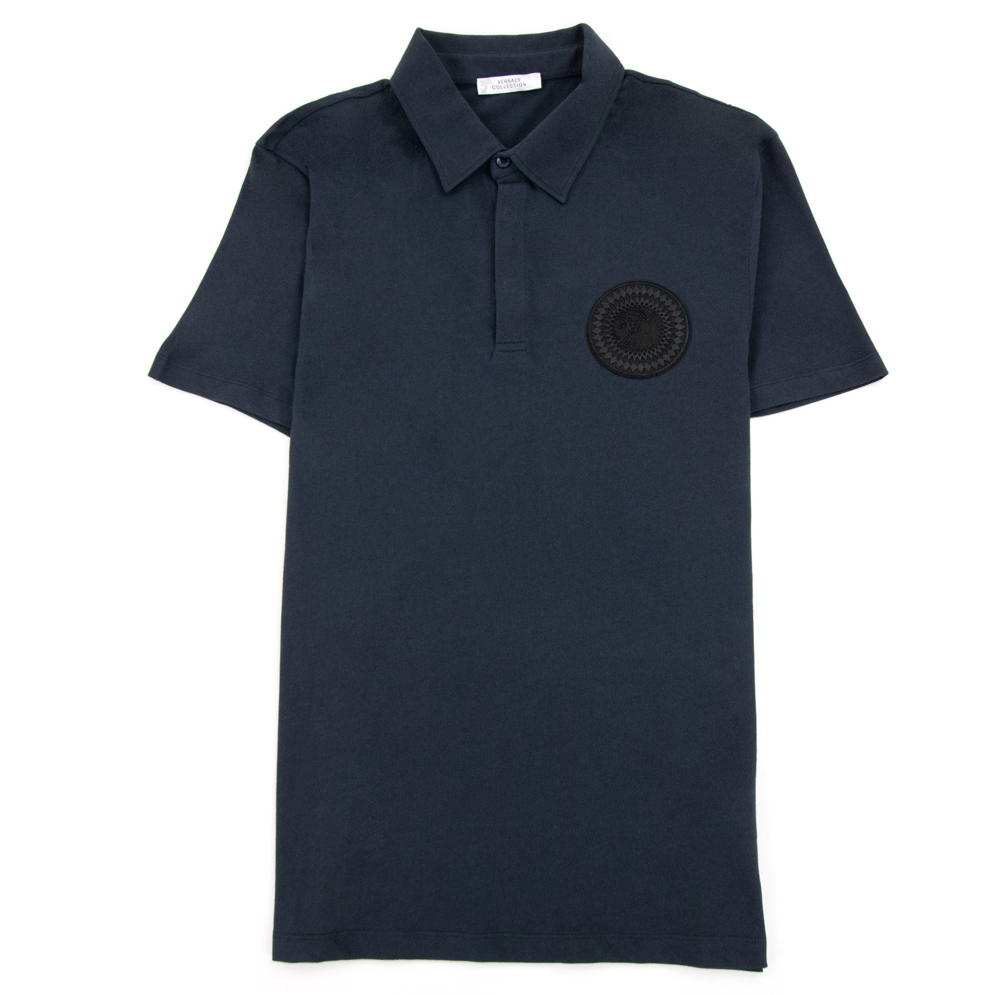 Versace Collection Rubber Logo Medusa Polo Navy
