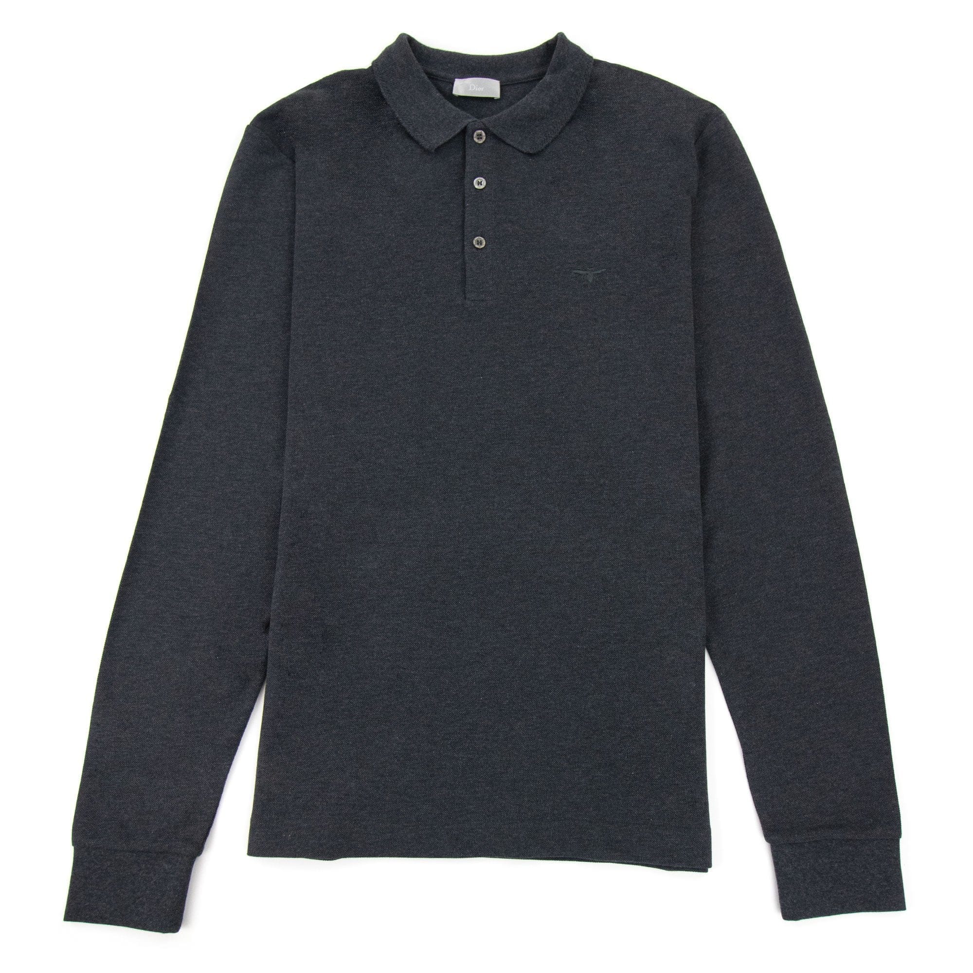 Christian Dior Bee Embroidery L/s Polo Dark Grey