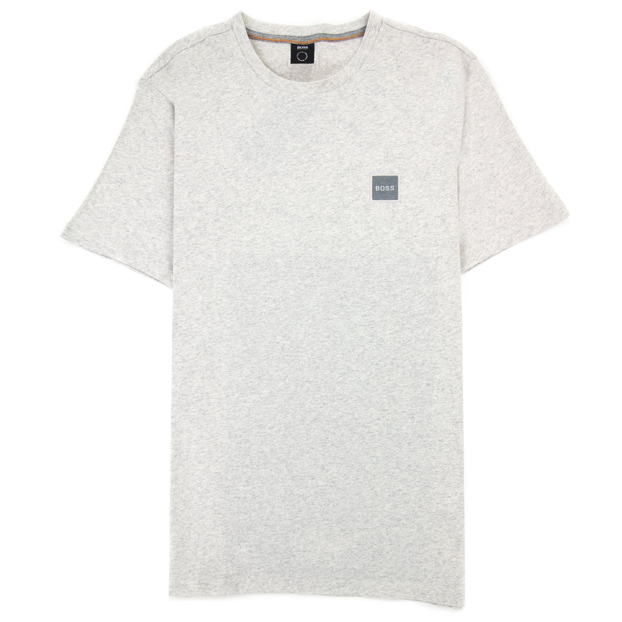Hugo Boss Tales 1 Patch Logo T Shirt Marl Grey