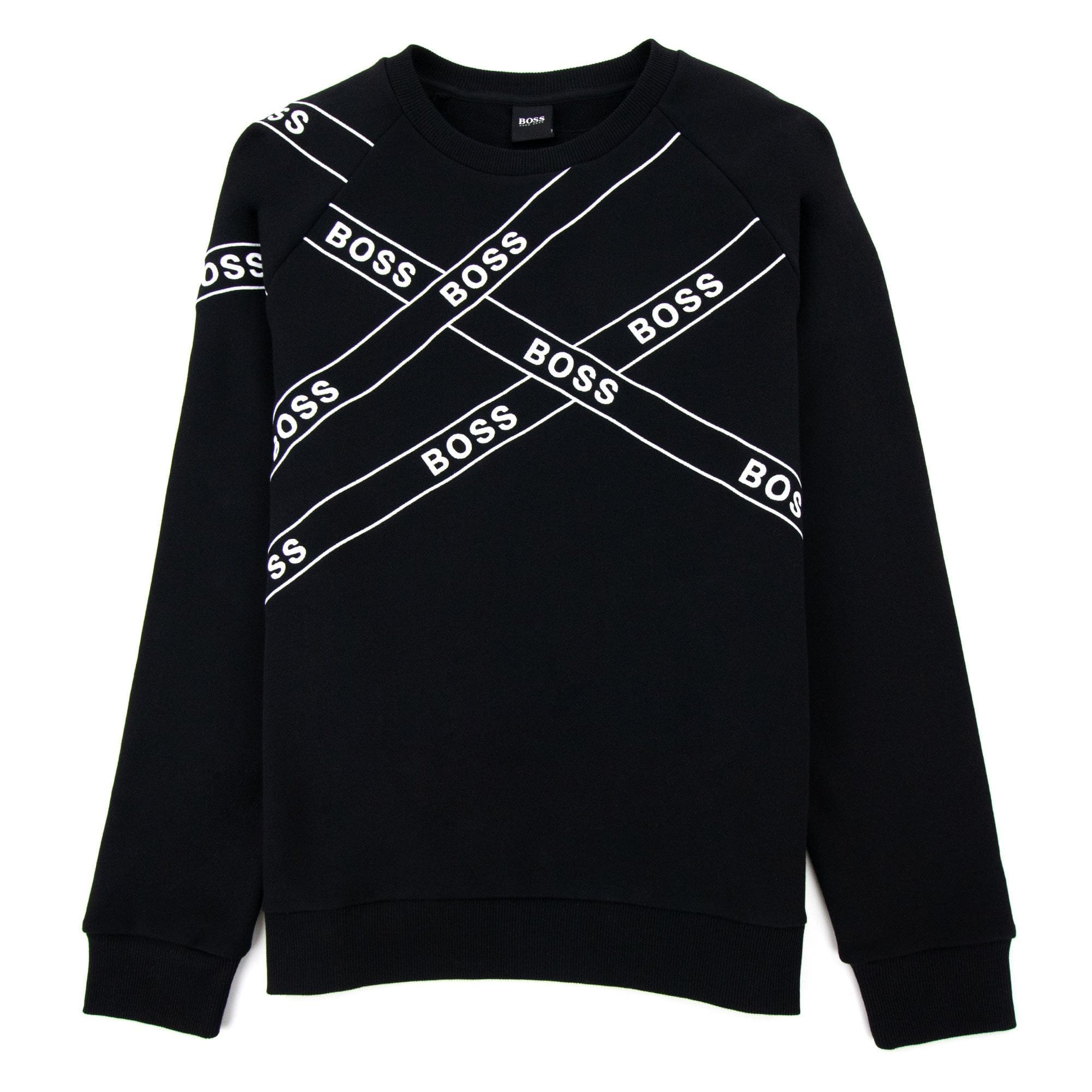 Hugo Boss Wrapped Artwork Logo Sweatshirt Black 001