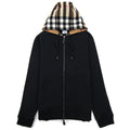 Burberry Check Hood Cotton Blend Hooded Top Black