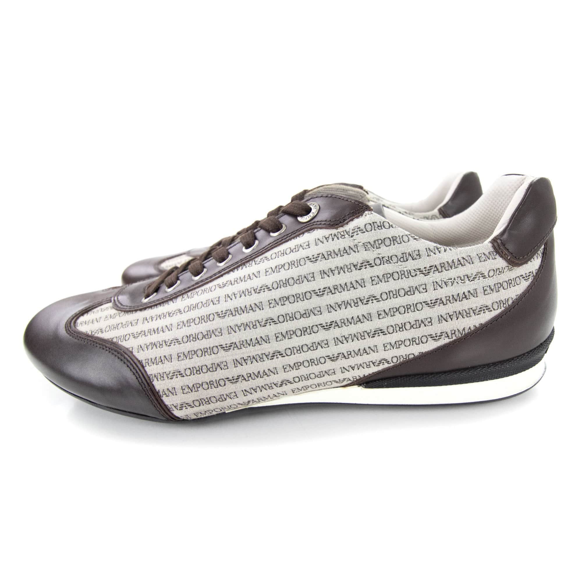 Emporio Armani All Over Print Low Sneakers Moro/ecru