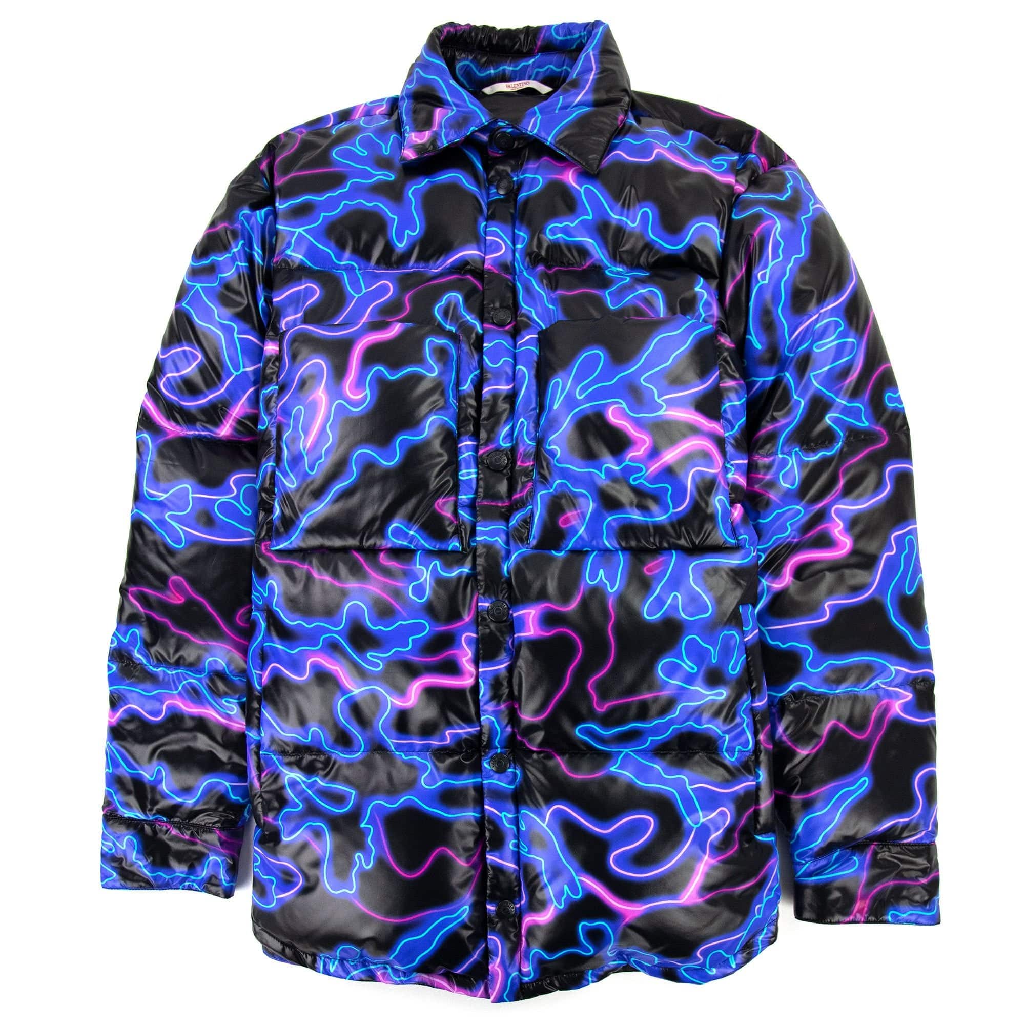 Valentino Neon Padded Jacket Neon Camo N36
