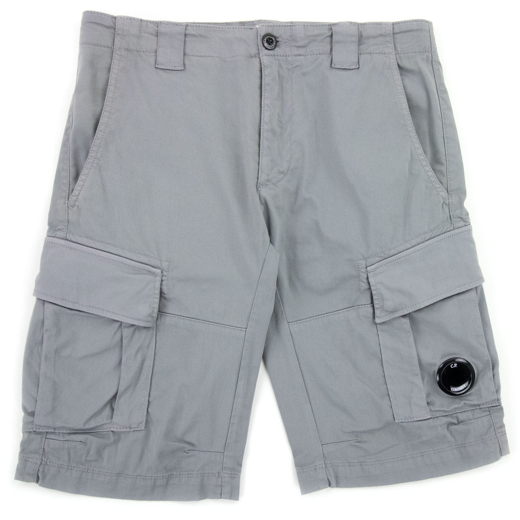 Cp Company Bermuda Cargo Stretch Sateen Shorts Griffin Grey 937