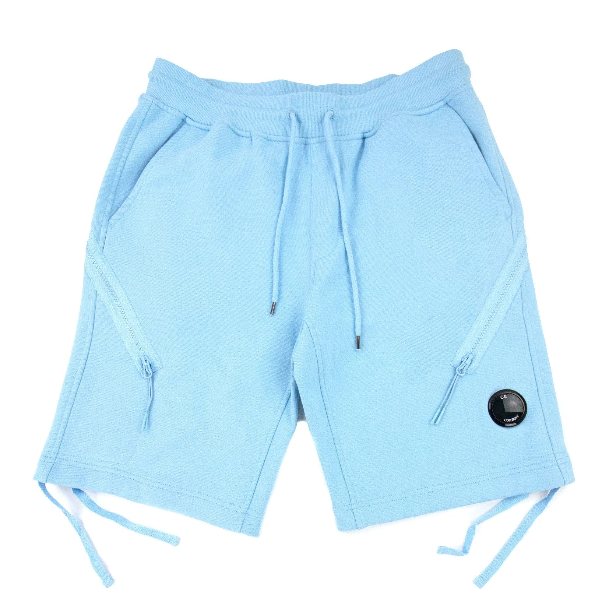 Cp Company Diagonal Raised Fleece Shorts Sky Blue 832