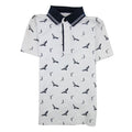 Armani Junior All Over Eagle Print Polo Shirt White