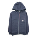 Moncler Junior Maglia Logo Zip Up Sweatshirt Navy 742