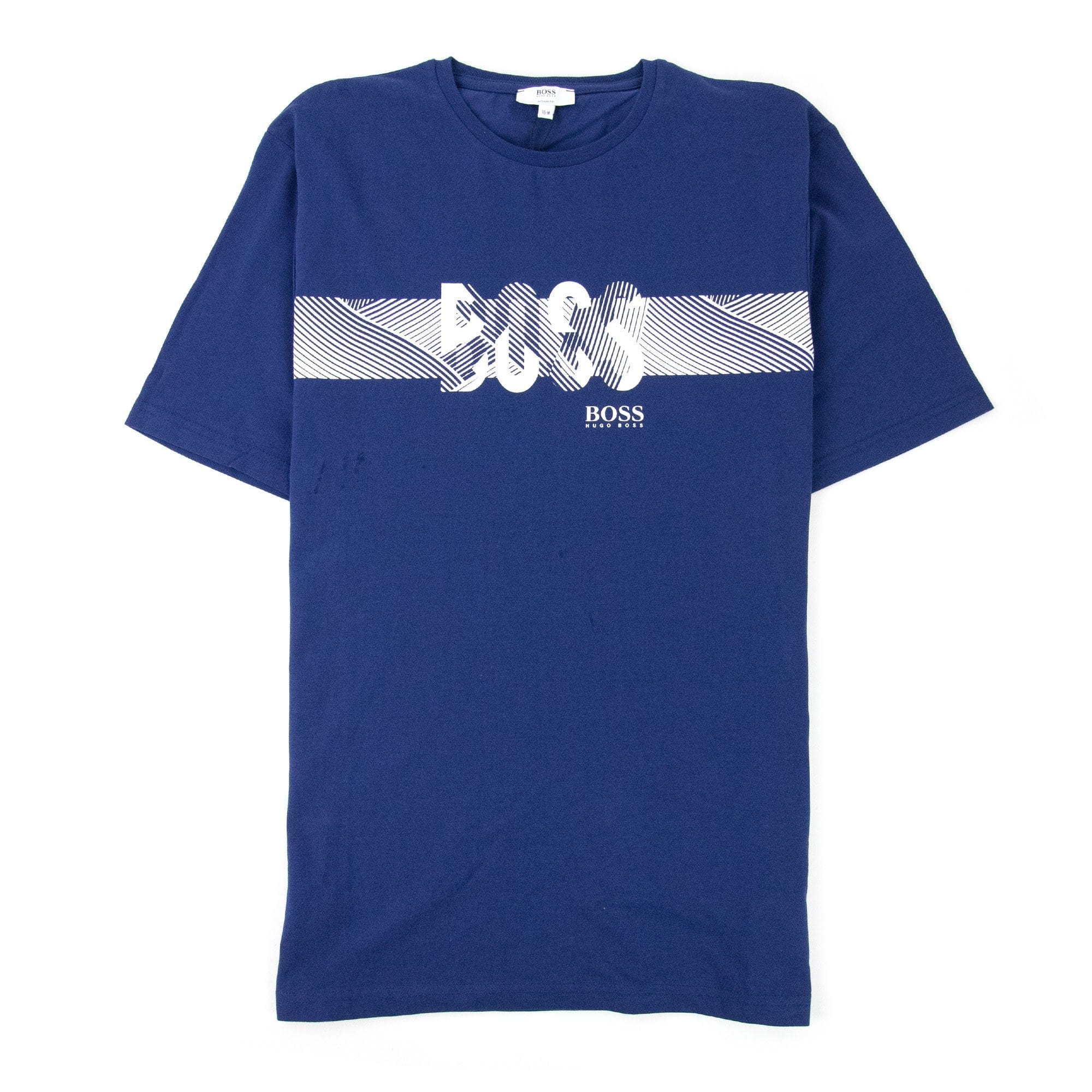 Hugo Boss Kids Block Logo L/s T Shirt Navy Blue