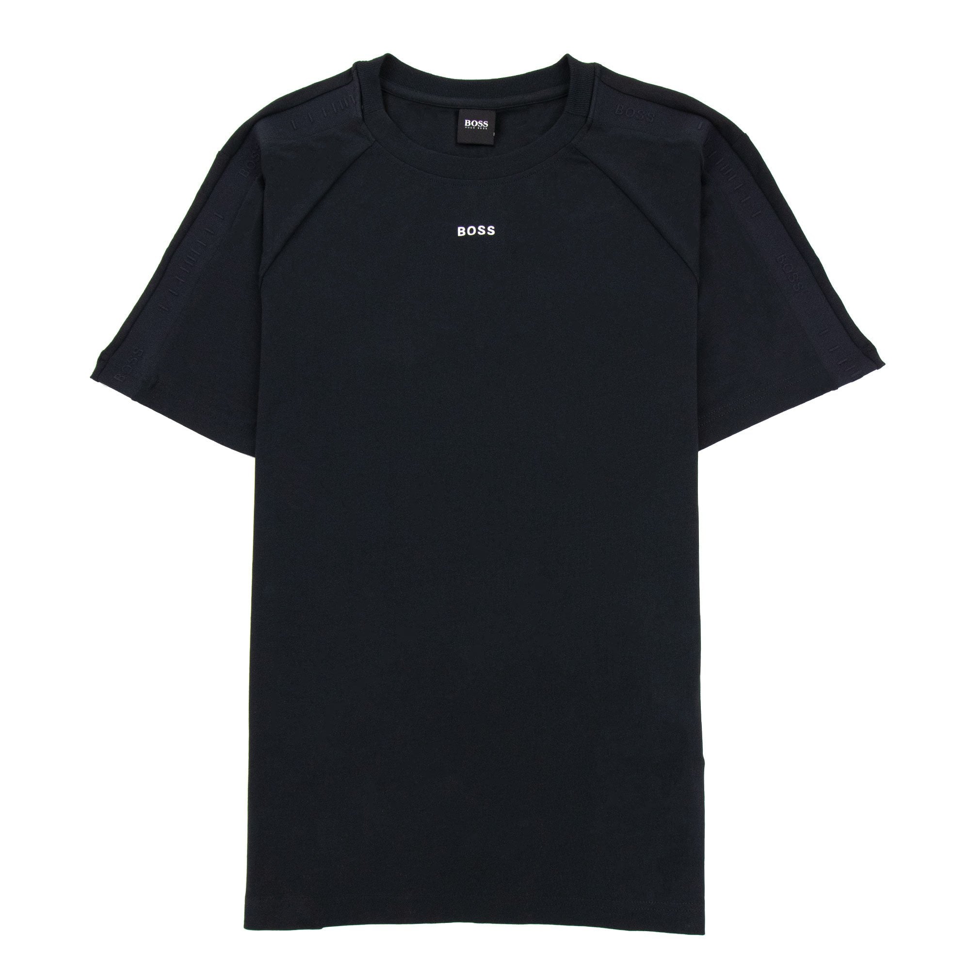Hugo Boss Tee Tape Logo T Shirt Black 001