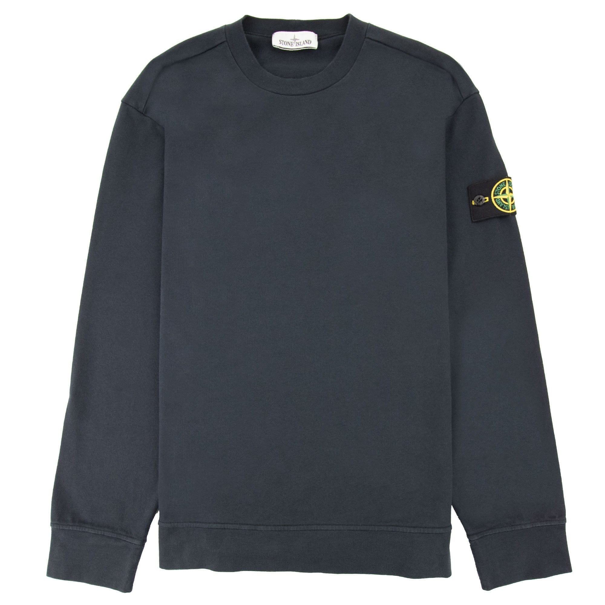 Stone Island Stone Island Garment Dyed Heavy Cotton Sweater Navy Blue V0020