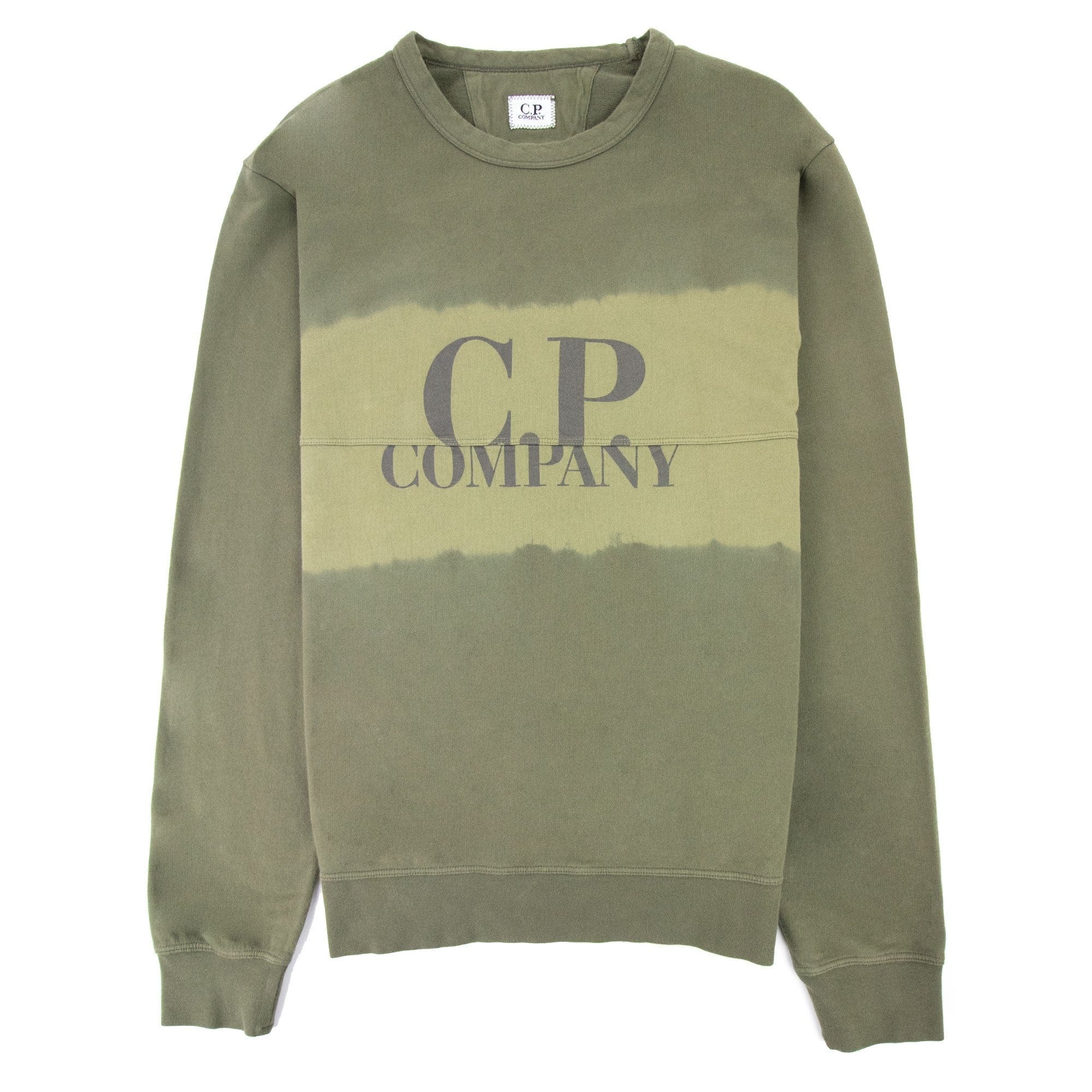 Cp Company Light Fleece Tie-dye Logo Sweatshirt Khaki