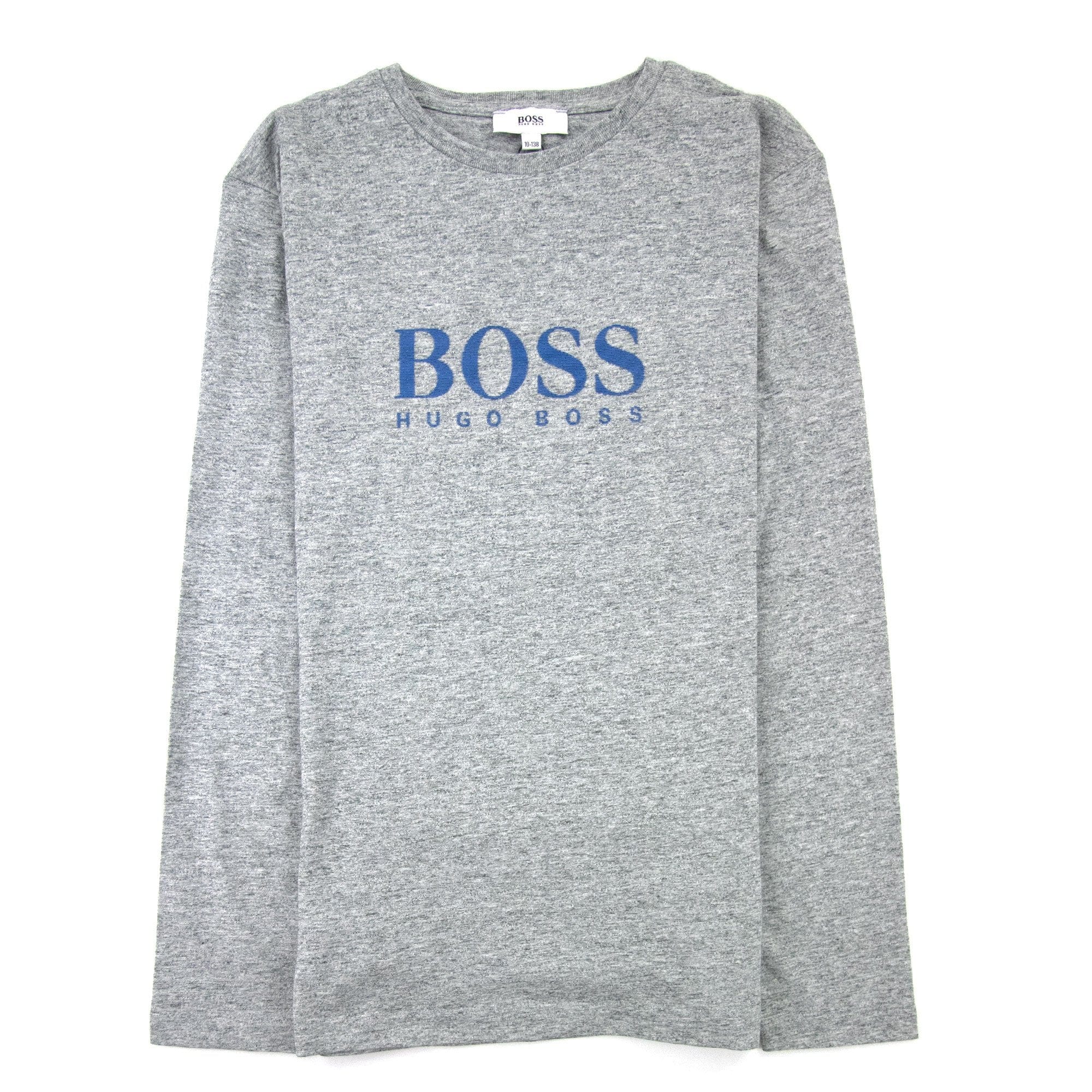 Hugo Boss Kids Ls Top Boss Sign Chest Grey Marl