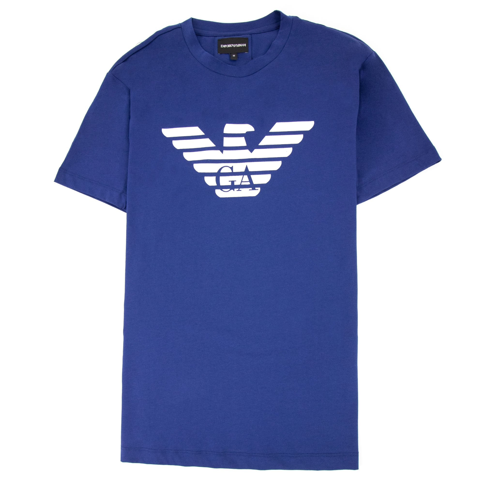 Emporio Armani Pima-jersey T-shirt With Logo Elec Blue
