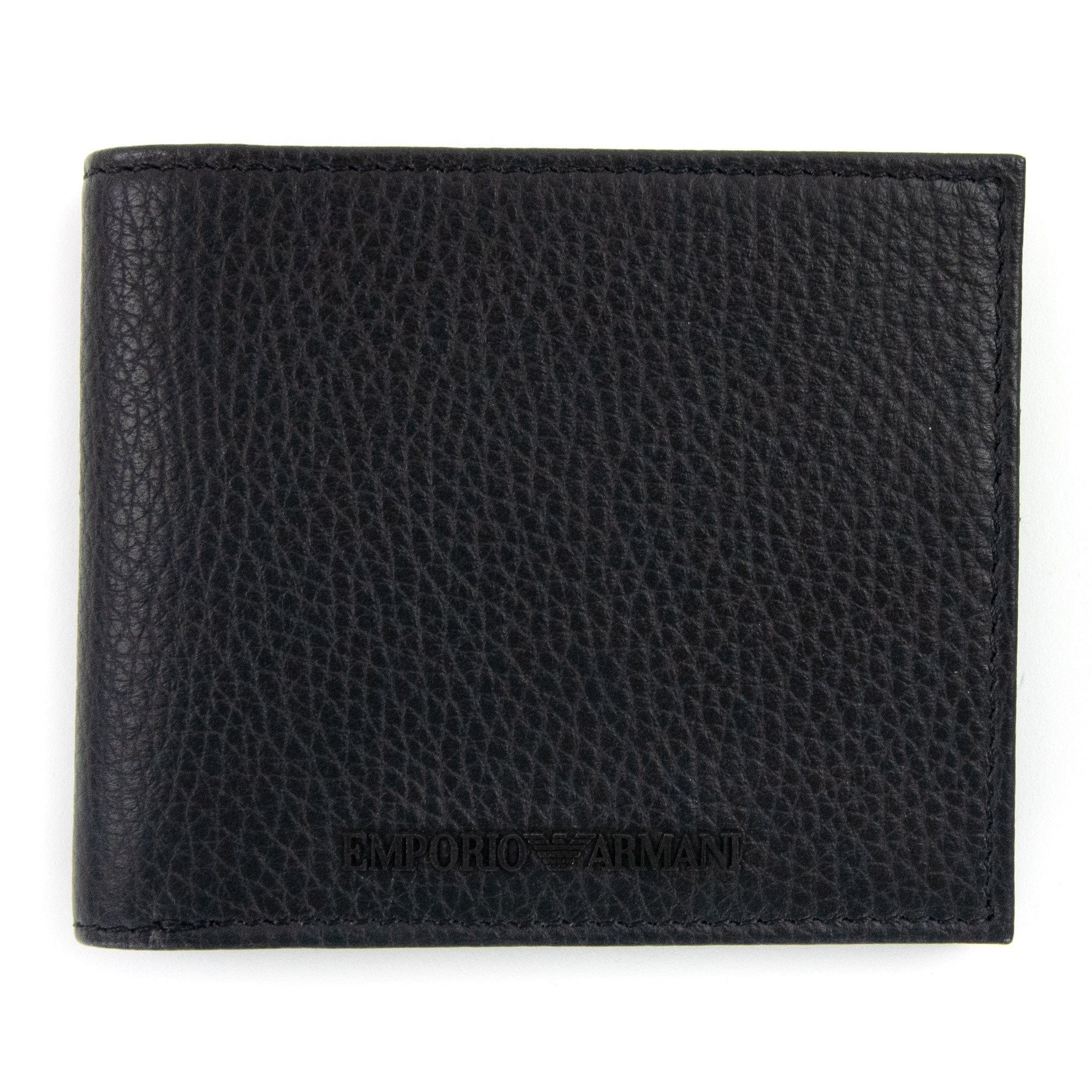 Emporio Armani Tumbled Leather Wallet With Coin Purse Black