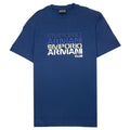 Emporio Armani Tencel Blend T-shirt With Felt Lettering Navy