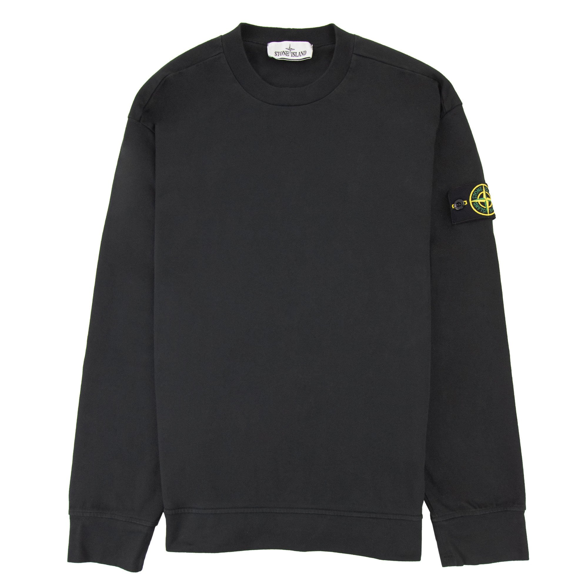 Stone Island Stone Island Garment Dyed Heavy Cotton Sweater Black V0029