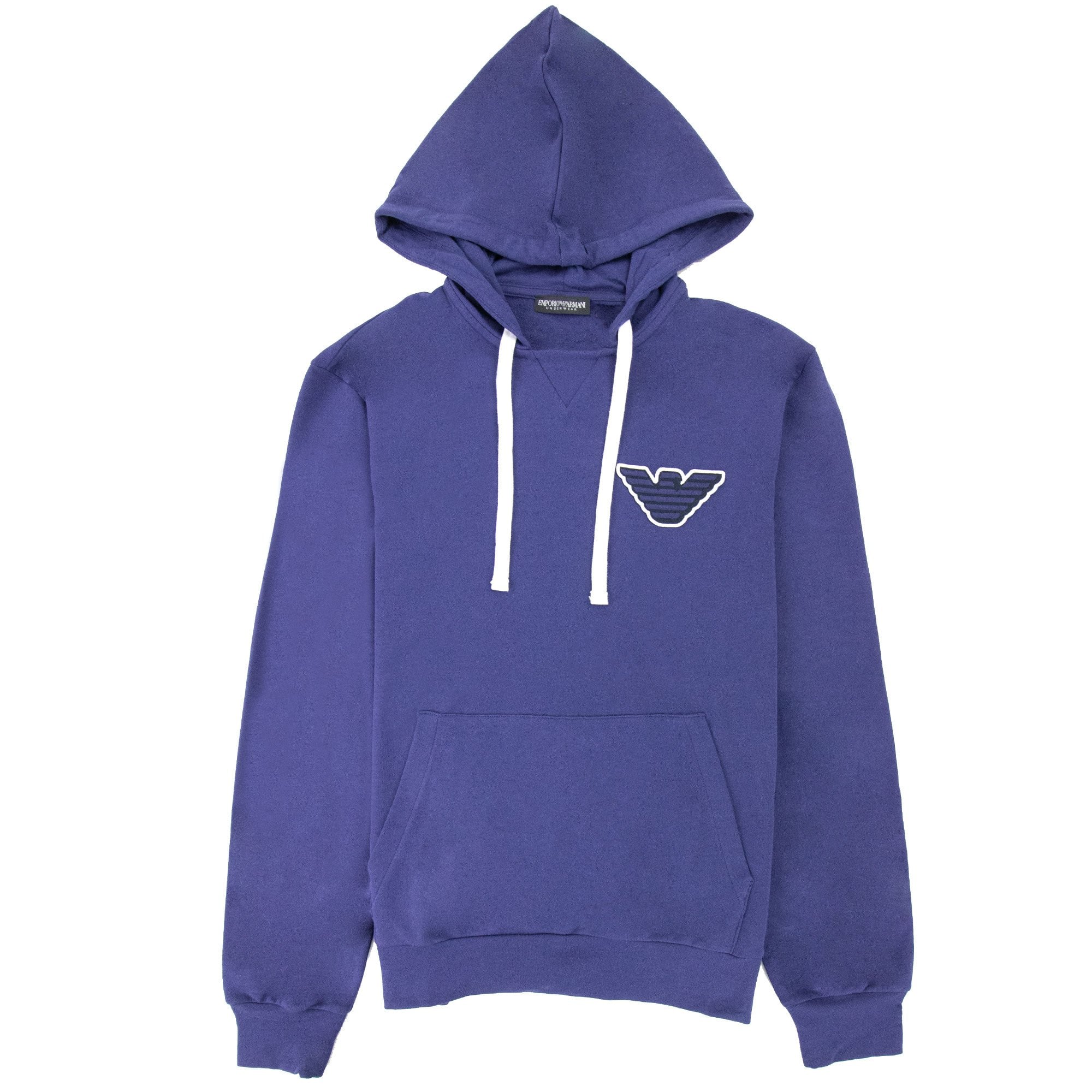 Emporio Armani Eagle Logo Hooded Sweater Blue