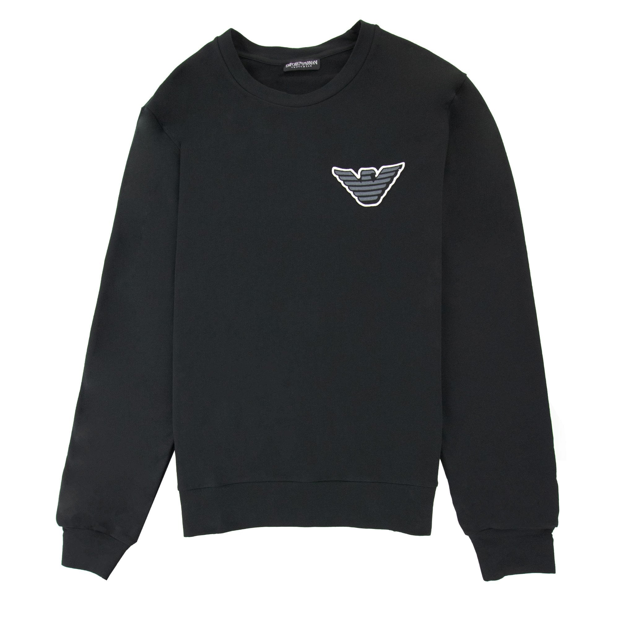 Emporio Armani Eagle Logo Crew Neck Sweater Black