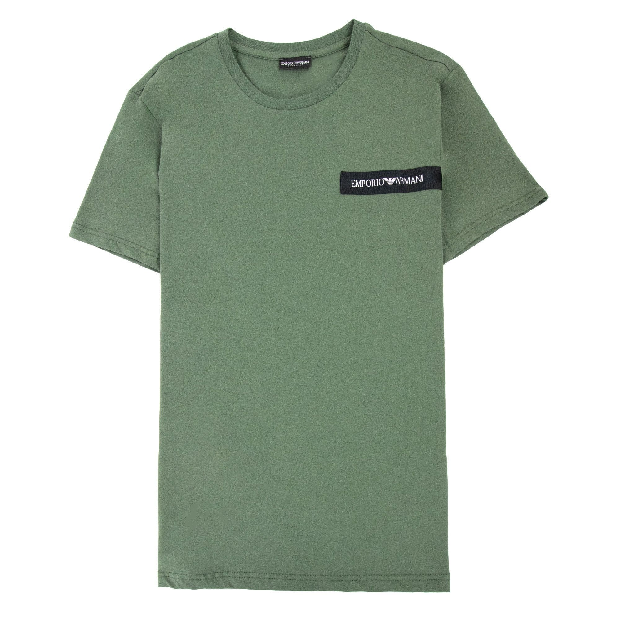 Emporio Armani Emporio Armani Crew Neck Logo T Shirt Khaki