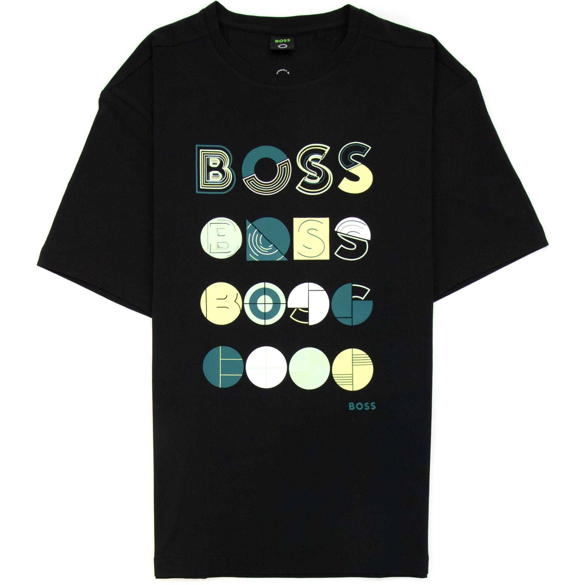Hugo Boss Tee 3 Artwork Logo T Shirt Black 001
