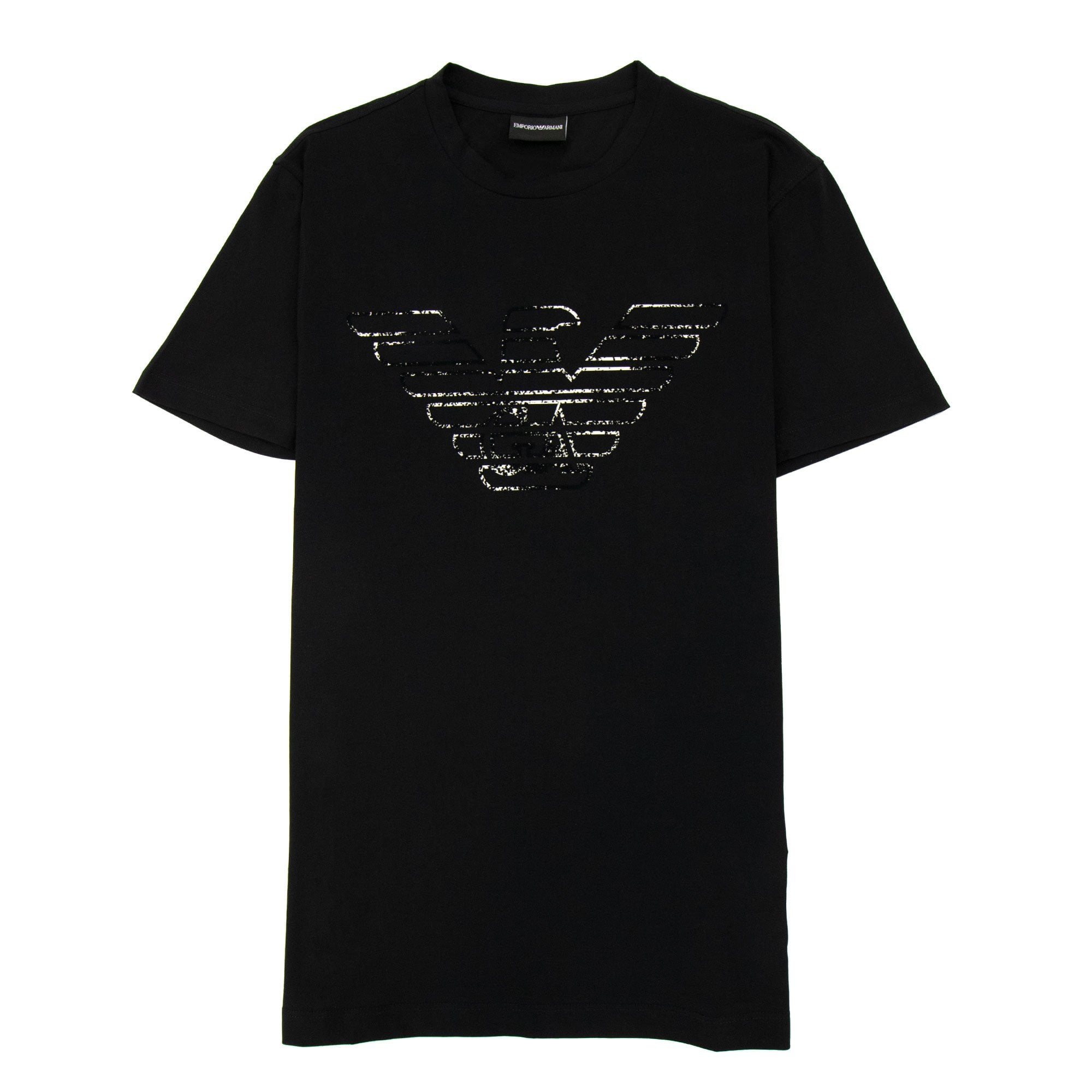 Emporio Armani Pima-jersey T-shirt With Graffiti Logo Black