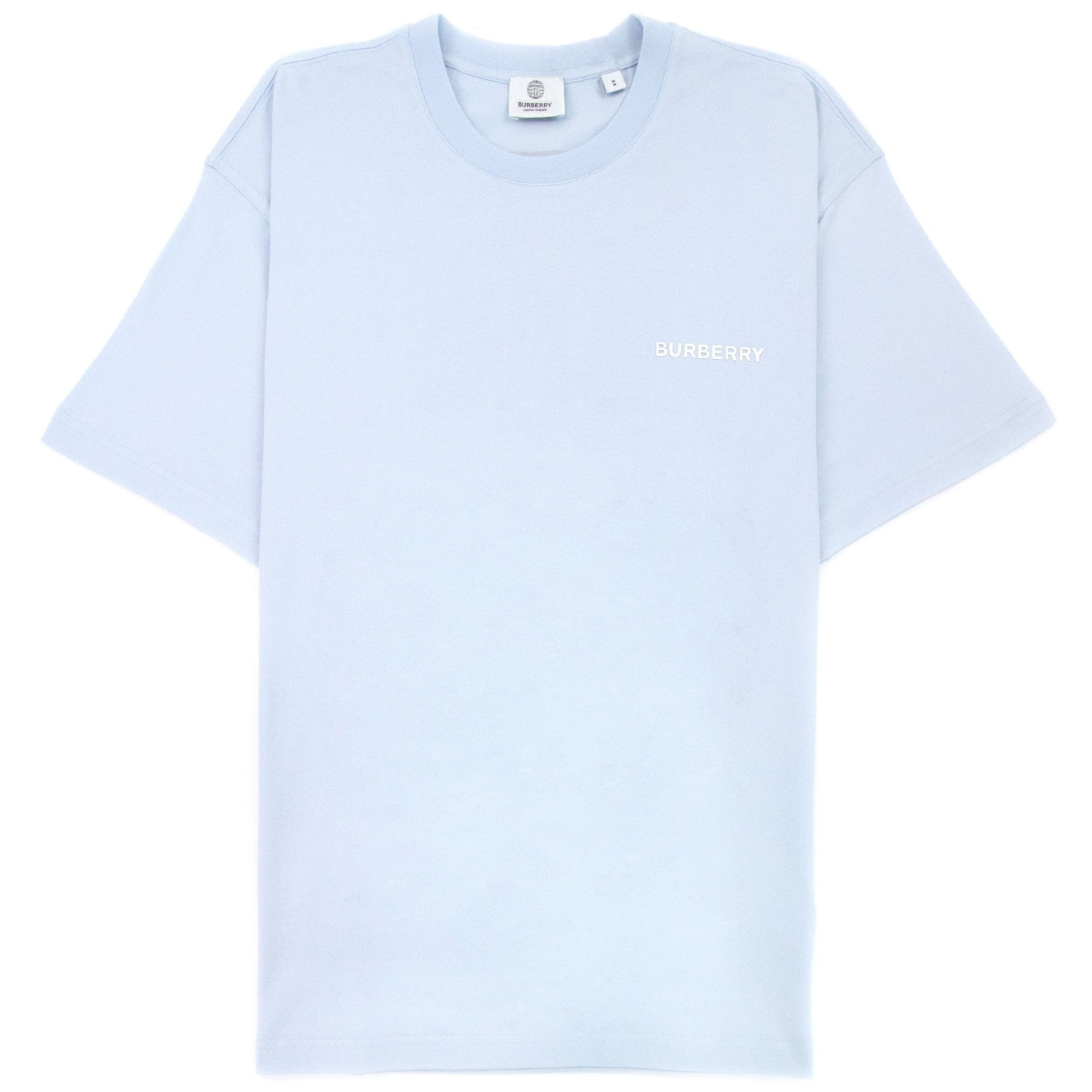 Burberry Back Monogram Motif Cotton Oversized T-shirt Sky Blue