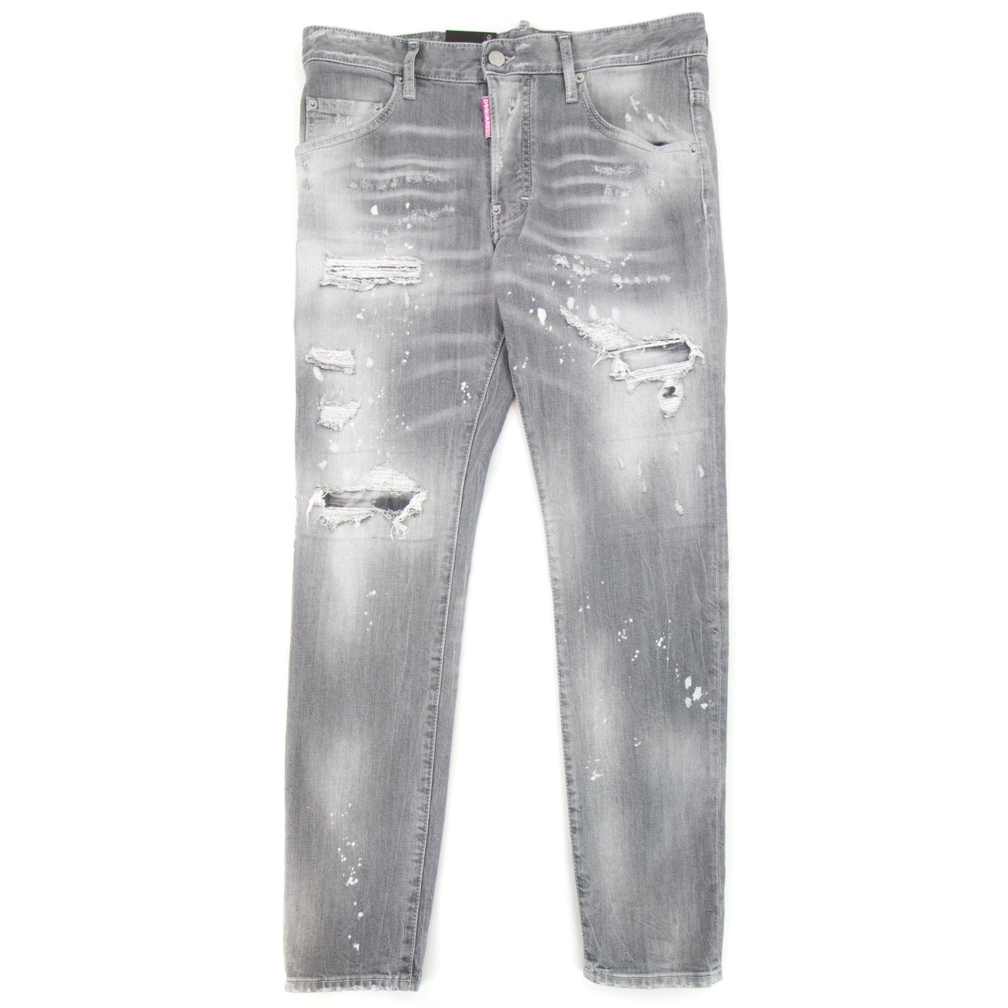 Dsquared2 Skater Denim Wash Ripped Jeans Light Grey 852