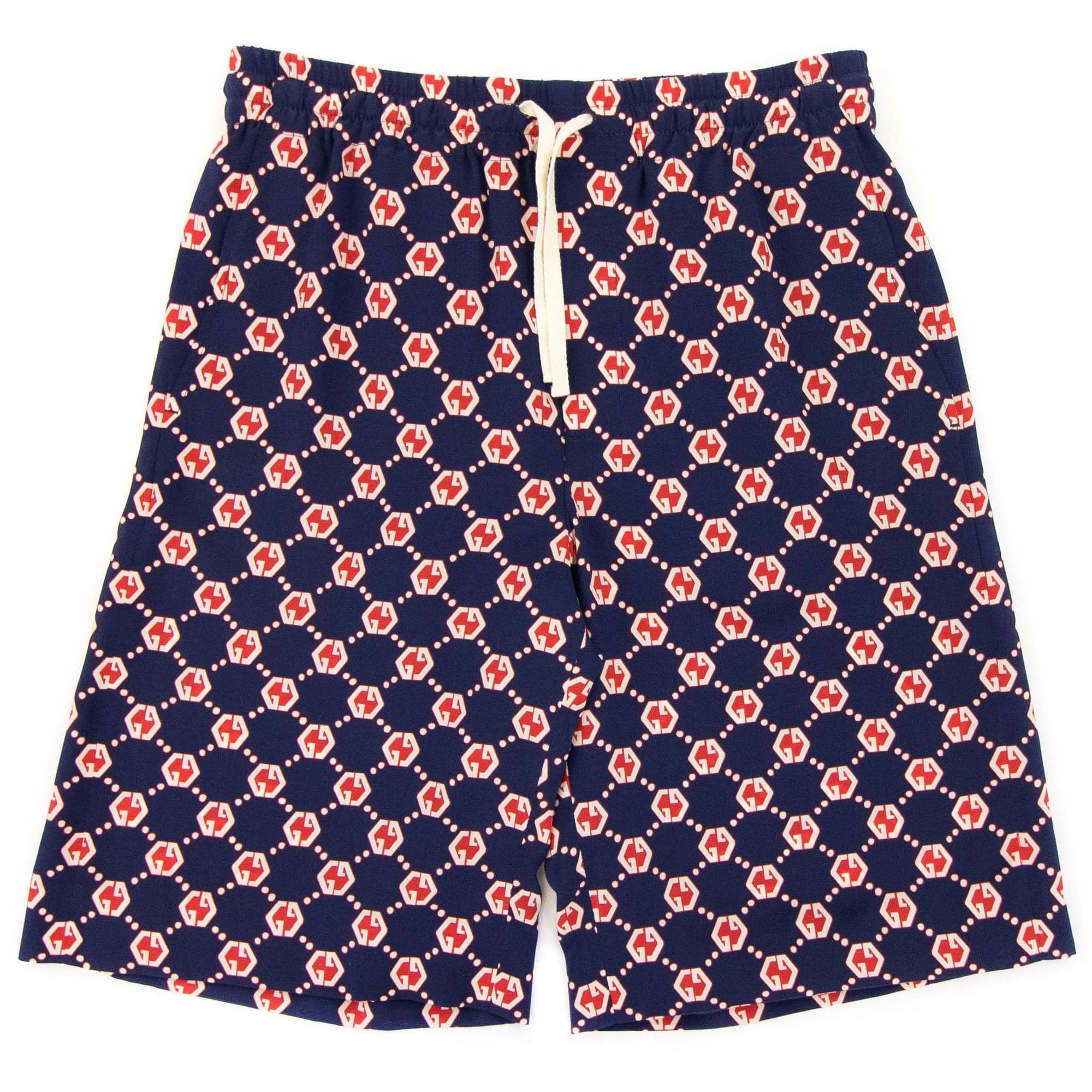 Gucci Gg On Crepe Silk Shorts Blue