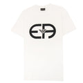Emporio Armani Tencel-blend Jersey T-shirt With R-eacreate Logo White