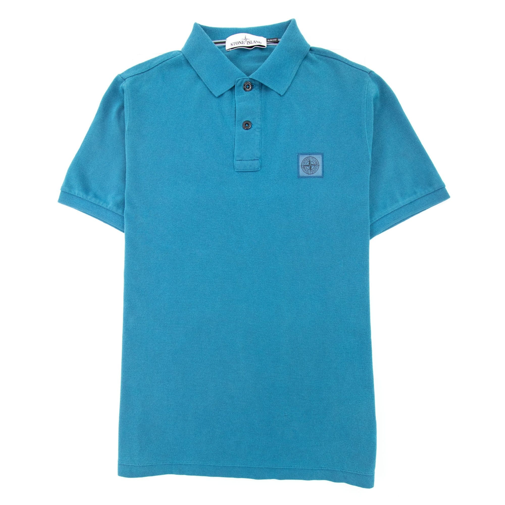 Stone Island Slim Fit Patch Polo Turquoise