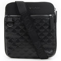 Emporio Armani Flat Nylon Shoulder Bag With Monogrammed Eagle Black/black