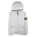 Stone Island Junior Zip Hooded Sweatshirt Grey V1064