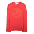 Stone Island Junior 21159 Rubber Compass Logo T Shirt Red V0010