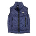 Stone Island Junior Logo Hoodied Nylon Gilet Navy Blue V0028