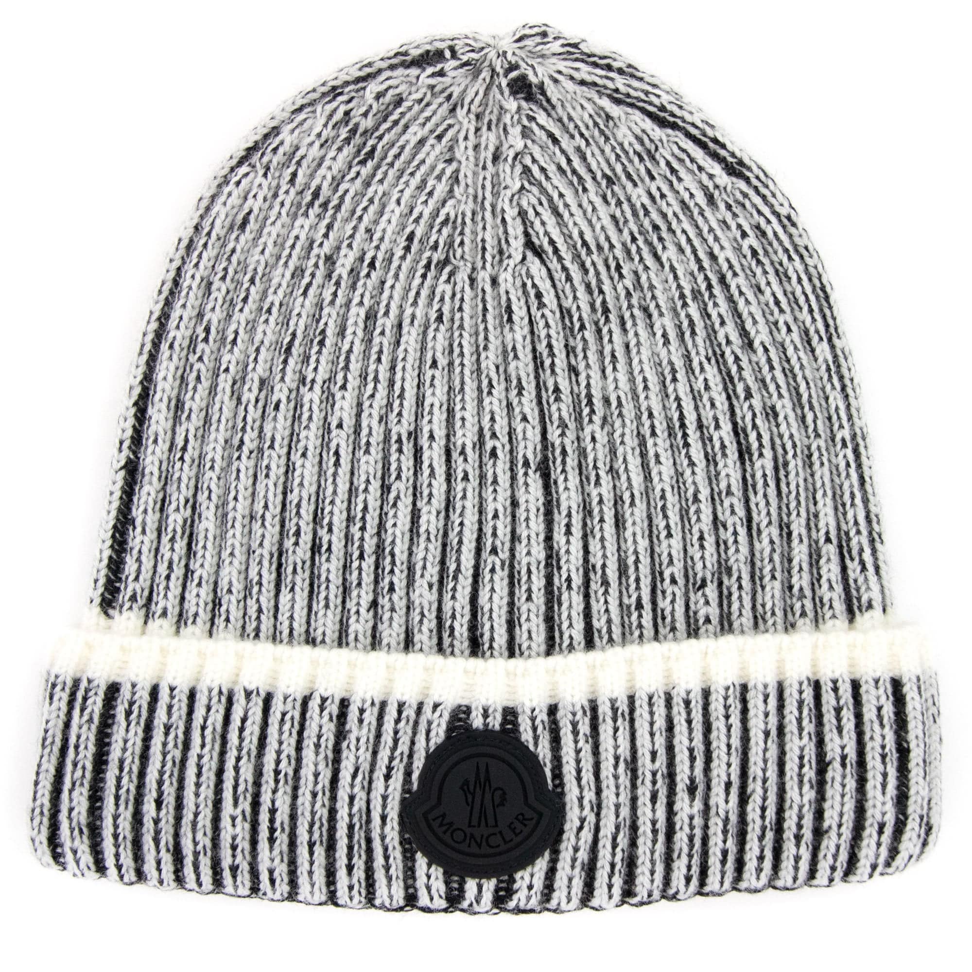 Moncler Logo Wool Beanie Grey 090