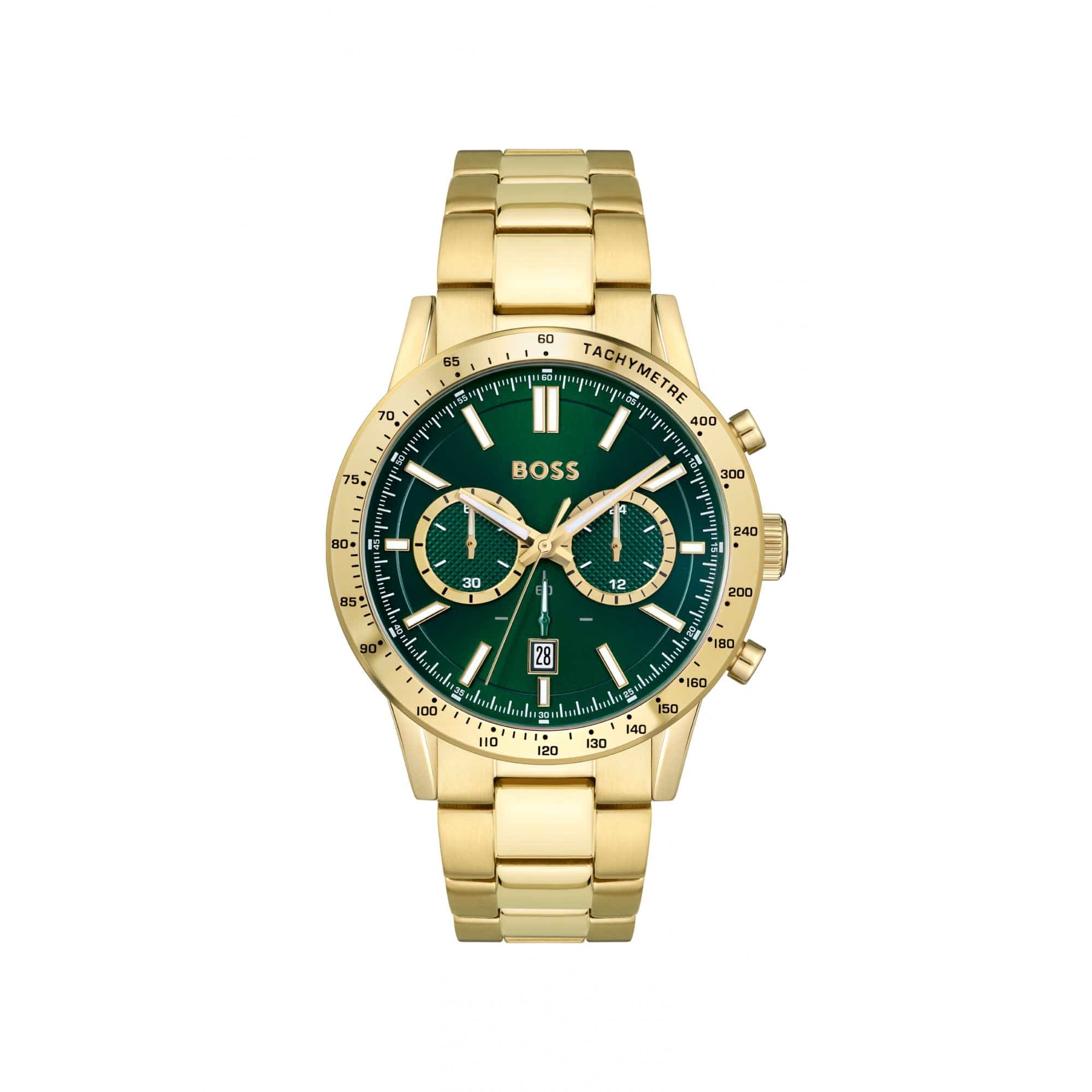 Hugo Boss Allure Gold Plated Watch Green