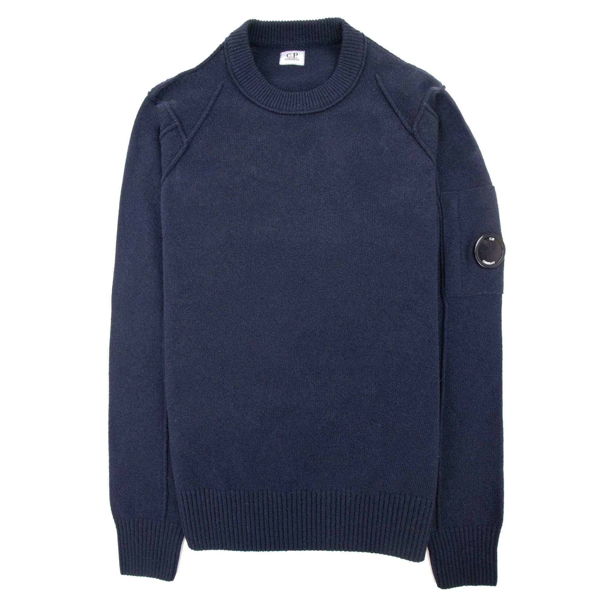 Cp Company Arm Lens Knitted Sweatshirt Navy 888